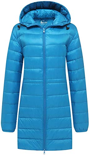 Wantdo Womens Hooded Puffer Jacket Winter Long Coat Packable Down Jacket