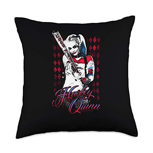 Suicide Squad Harley Quinn Bat Throw Pillow 16x16 Multicolor