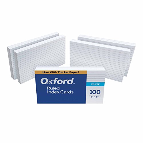 500 Oxford 51EE Ruled Index Cards Five Packs of 100 in White 5 x 8