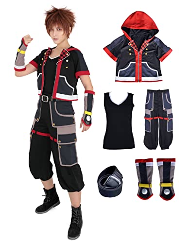 miccostumes Men39s Sora Cosplay Costume Halloween Outfit Jacket Pants Belt