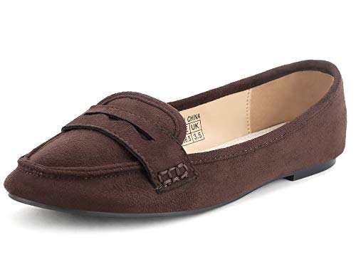 Womens SlipOn Comfort Penny Loafers in Faux Suede by Greatonu