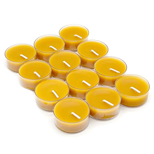 100 Pure Raw Beeswax Tea Lights Candles Organic Hand Made Set of 6