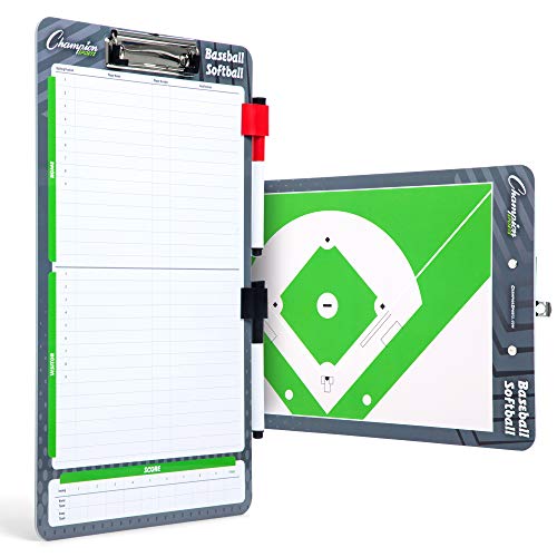 Champion Sports Large  XL Dry Erase Board For Coaching  Whiteboards for Strategizing Techniques Plays  2Sided Boards with Front Side Full Field  Backside Half Field and Lineup