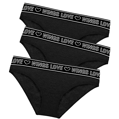 Wingslove Women39s 3 Pack Hipster Bikini Panties Comfort Soft Breathable Modern Logo Underwear