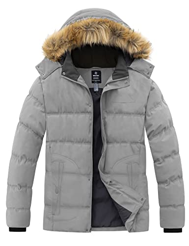 Wantdo Men39s Winter Puffer Jacket Thicken Winter Coat Warm Padded Jacket with Hood