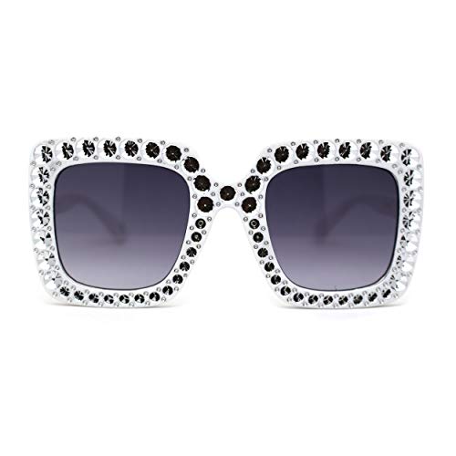 Kids Size Girls Bling Concave Engraving Iced Out Rectangular Butterfly Sunglasses