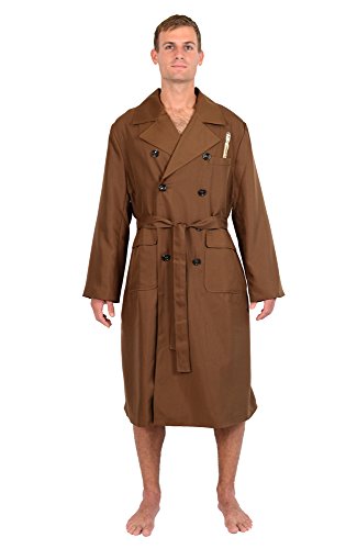 Brown Trench Coat JacketStyle Robe Featuring The Tenth Doctor From Doctor Who One Size
