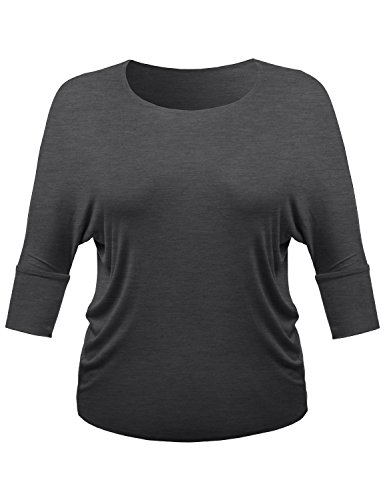 Women39s Round Neck Shoulder Raglan Short Sleeve Plus Size Top