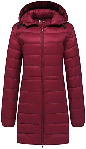 Wantdo Womens Hooded Puffer Jacket Winter Long Coat Packable Down Jacket