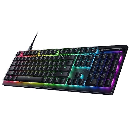 Razer DeathStalker V2 Gaming Keyboard LowProfile Optical Switches  Linear Red  UltraDurable Coated Keycaps  Durable Aluminum Top Plate  MultiFunction Roller and Media Button  Chroma RGB