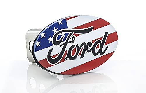 Ford American Flag Patriotic Black Trailer Tow Hitch Cover