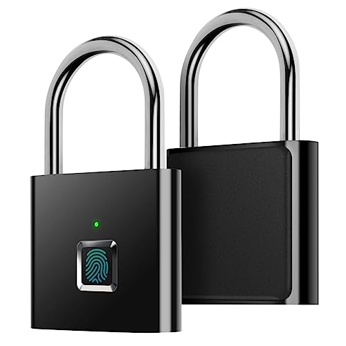 Fingerprint PadlockAICase Ultra Light One Touch Open Fingerprint Lock with USB Charging for Gym Sports School Employee LockerFence SuitcaseBike No App No BluetoothNo Trouble