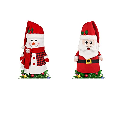 DFantiX Snowman Tree Topper  Santa Tree Topper 334 Inch Large Christmas Tree Topper Santa Hugger Xmas Christmas Tree Decorations Christmas Holiday Home Décor