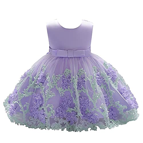 Dressy Daisy Baby Girls Wedding Flower Girl Pageant Dress Party Tulle Skirt for Special Occasion Blue Pink Purple Yellow