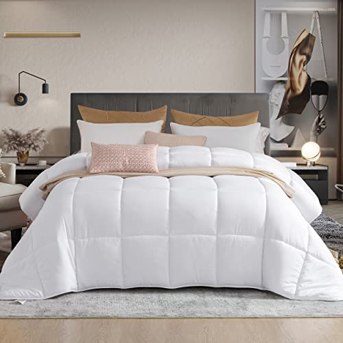 LESNNCIER King Down Alternative Comforter Duvet Insert All Seasons Plush Microfiber Fill Goose Down Alternative Comforter Machine Washabl