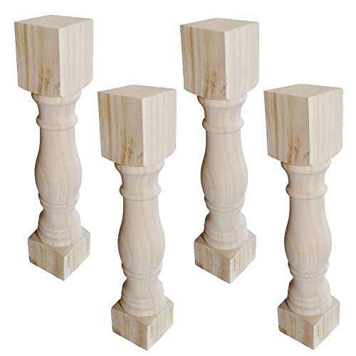 Btibpse 125 Traditional Bench Legs Unfinished Coffee Table Legs TV Bench Leg Set of 4