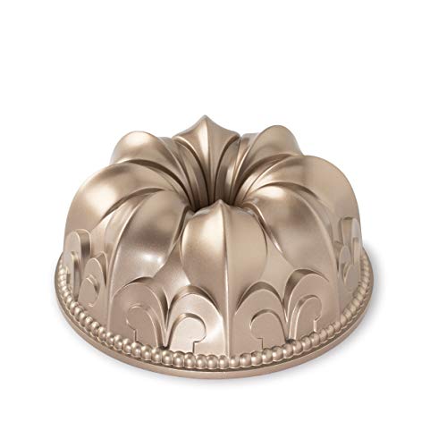 Nordic Ware Fleur De Lis Cast Aluminum Bundt Pan 10 Cup Toffee