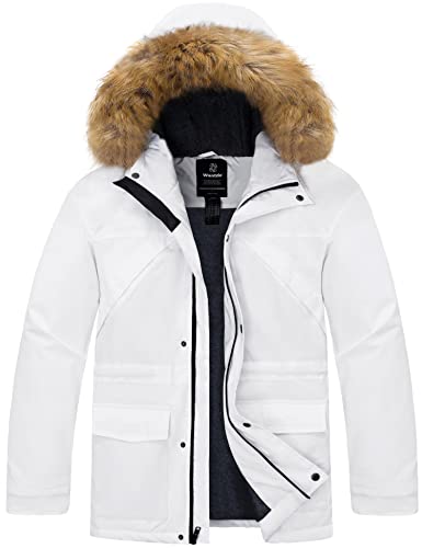 Wantdo Men39s Thicken Winter Coat Insulated Warm Parka Padded Puffer Jacket with Attached Hood