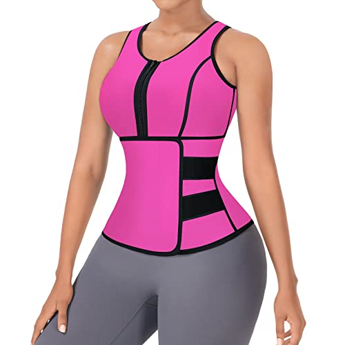 Plus Size Womens Gym Waist Trainer Neoprene Sauna Vest Zipper and Velcro Front Body Shaper