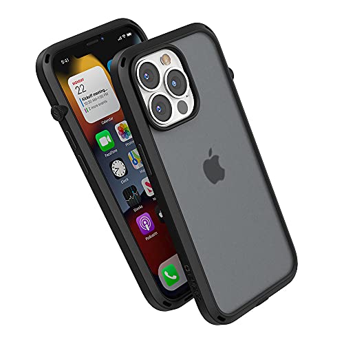 Catalyst iPhone 13 Pro Case Influence Series Slim Case FingerPrint Safe Cases Drop Proof Phone with Lanyard Stealth Black