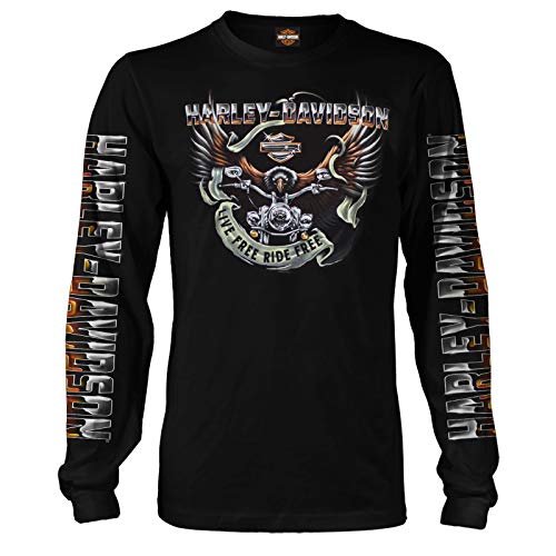 HarleyDavidson Military  Men39s Black LongSleeve Eagle Graphic TShirt  Kadena Air Base  Eagle Ride