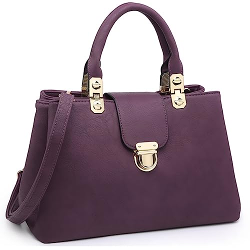 Dasein Ladies Vegan Leather TopHandle Satchel Bag for Everyday Use