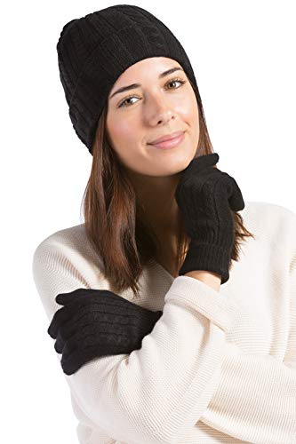 Fishers Finery Womens 100 Pure Cashmere Beanie and Gloves in Stunning Gift Box