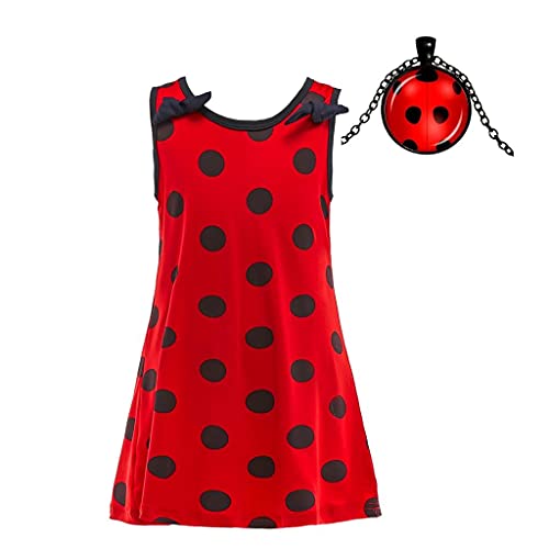 Dressy Daisy Ladybug Dress Up Outfit for Toddler and Little Girls Summer Casual Costume Wear Polka Dots Red  Black