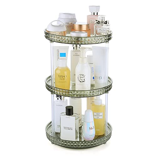 Rotating Makeup Organizer skincare organizers Bathroom Lazy Susan Organizer Perfume Organizer Spinning Cosmetics Organizer for VanityCabinets Pantry Fridge CountertopsKitchen