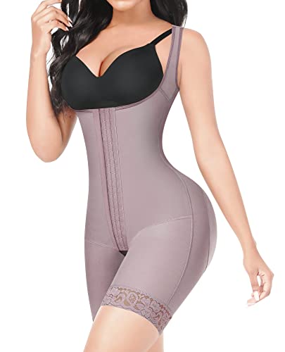 FeelinGirl Tummy Control Shapewear for Women BBL Fajas Post Surgery Compression Bodysuit Shaper with Open Crotch