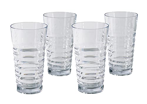 Prepara Clarity Ribbed Tritan Tumbler 4 Pack 14 Ounce Clear