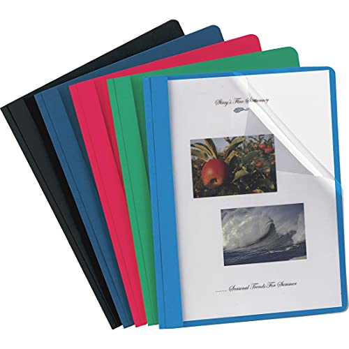 Letter Size Oxford Clear Front Report Covers 55813EE 25 per Box Assorted Colours