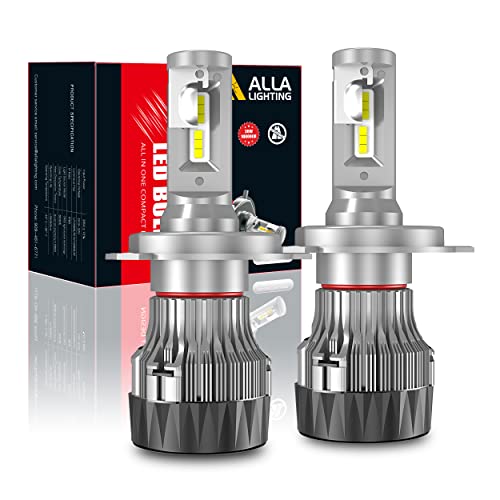 Alla Lighting SHCR 9003 H4 LED Headlights Bulbs 10000Lm Xtreme Super Bright 6000K6500K Xenon White HB2 for Cars Trucks Motorcycles