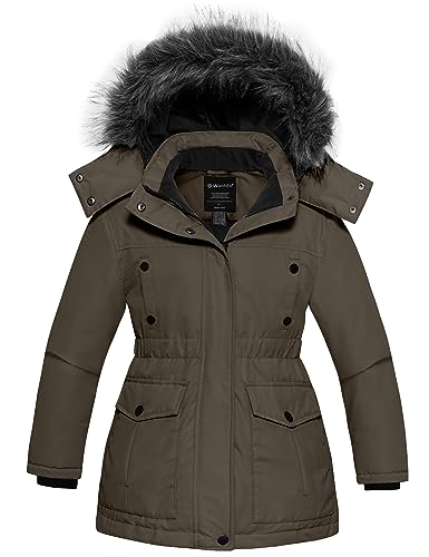 Wantdo Girl39s Thicken Winter Coat Warm Puffer Jacket Water Resistant Winter Jacket with Faux Fur Hood