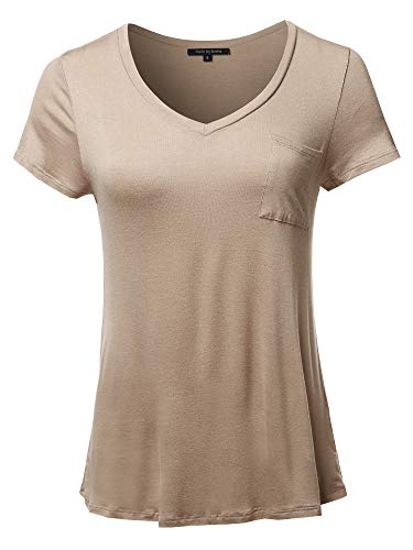 Made by Emma Women39s Basic Short Sleeve Rayon Scoop Neck Tee