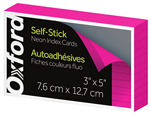 SelfStick Index Cards 3 x 5 Pink 100Pack