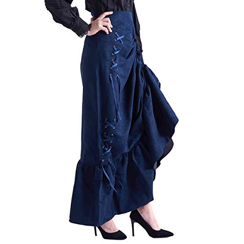 BLESSUME Victorian Corset Skirt High Low Punk Skirt Gothic Women Costume