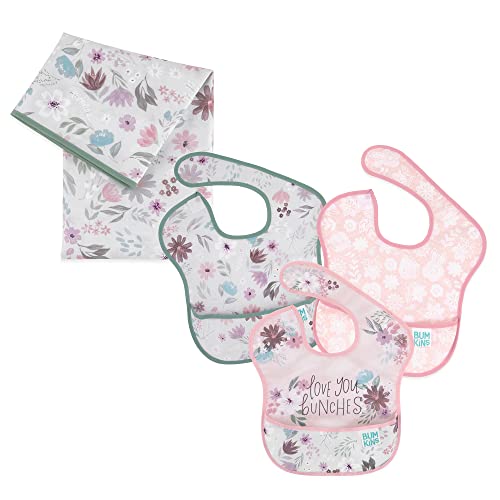 Bumkins SuperBib and Splat Mat Set Baby Bib Waterproof Washable Fabric Fits Babies and Toddlers 624 Months