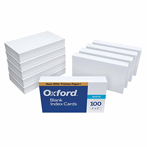 Oxford 30 1000 PK Blank Index Cards 3 x 5 White 1000 Cards 10 Packs of 100 30