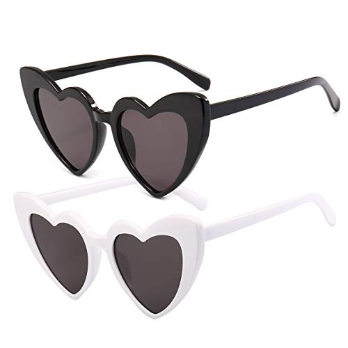 Dollger Heart Sunglasses for Women Retro Love Eyeglasses Vintage Cat Eye Glasses UV400