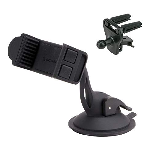 SCOSCHE HDVM1 3in1 Universal Vent and Suction Cup Mount for Mobile Devices  StickGrip Base and Vent Clips Included