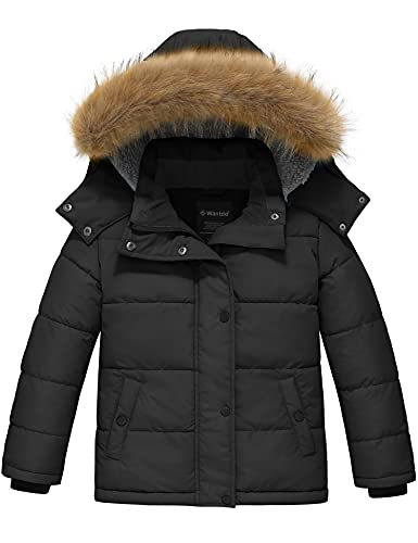 Wantdo Girl39s Padded Puffer Jacket Warm Winter Coat Windproof Winter Jacket Water Resistant Hooded Parka