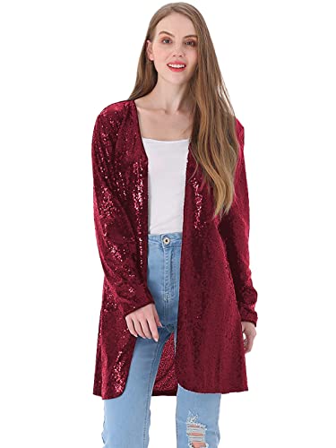 AnnaKaci Women39s Open Front Sequin Coat Las Vegas Blazer Party Club Cocktail Jacket Outerwear