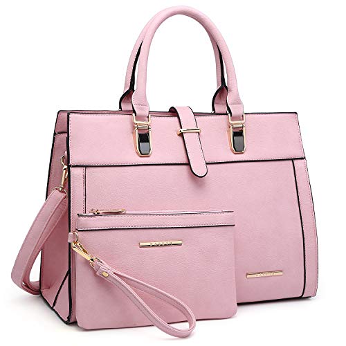 Women39s Handbag Flapover Belt Shoulder Bag Top Handle Tote Satchel Purse Work Bag wMatching Wristlet