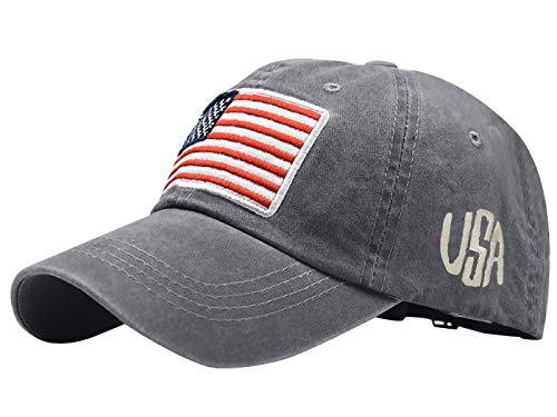 AnnaKaci 4th of July American Adjustable Embroidered USA Flag Baseball Caps