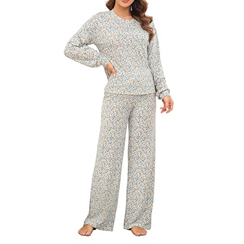 ANGGREK Women39s Pajama set Long sleeve soft Sleepwear Nightwear Loungewear PJ sets with Pocket