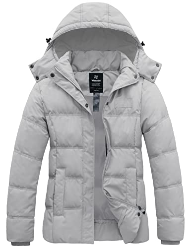 Warm Winter Coat for Women by Wantdo Quilted Puffer Jacket with Detachable Hood