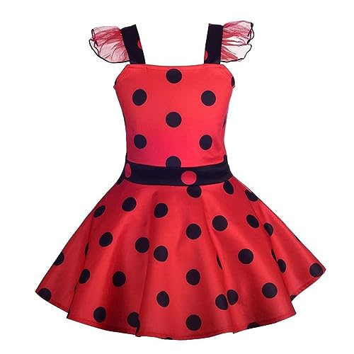 Dressy Daisy Girls Polka Dots Ladybug Dress Up Costume Birthday Halloween Christmas Fancy Party Outfit Size 28
