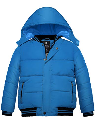 Padded Boys Winter Coat Waterproof Puffer Jacket with Detachable Hood by Wantdo