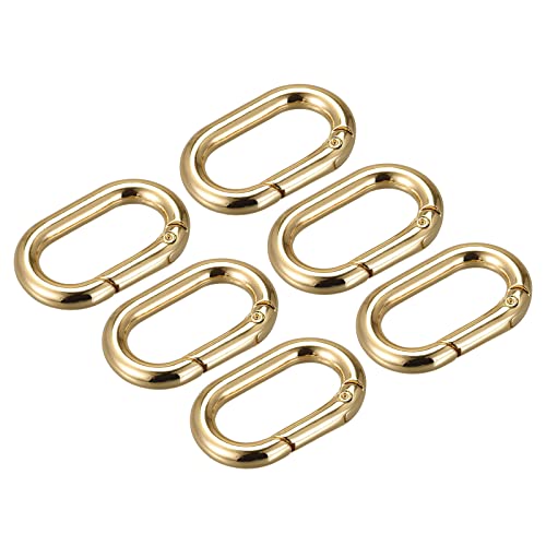 uxcell Spring Oval Ring Round Spring Snap Clip Trigger Spring Keyring Buckles for Bags Purses Keychains